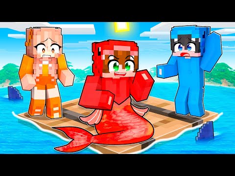 Me Hice pasar por SIRENA para Trollear a Mis Amigos en UNA BALSA en Minecraft!