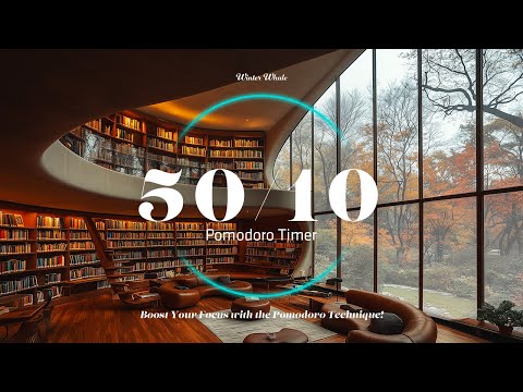 Pomodoro 50/10 - Library Ambience | Studying, Working, Deep Focus | Study Timer, 뽀모도로 50/10