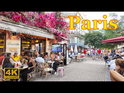 Paris ,France🇫🇷-August 2024 4K HDR-Paris walking Tour | Summer walk 4K | Paris 4K | A Walk in Paris