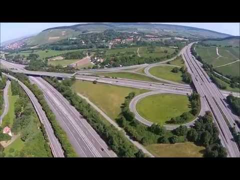Weinsberger Kreuz - Autobahnkreuz: Luftvideos / Luftaufnahmen Heilbronn.