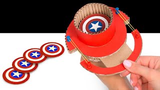 Captain America Shields And Rubber Bands | Fun Cardboard Slingshots