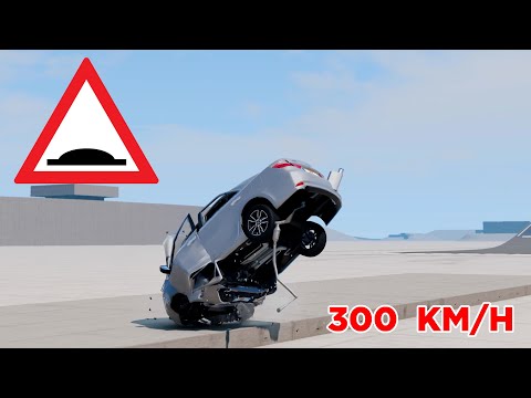 Cars VS Square Speed Bump - BeamNG Drive