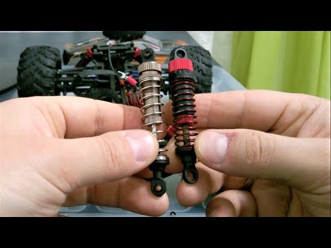 How to Install or Replace Oil Shock Absorbers on Traxxas Clone Xinlehong 9136 RC Car (aka Hosim).