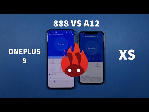 OnePlus 9 vs Iphone XS Snapdragon 888 vs A12 Bionic Antutu Benchmark Test