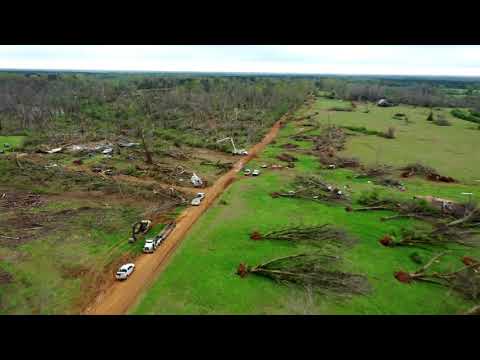 Massive tornado damage path outside of Greensboro, AL