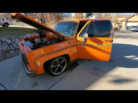75 K5 blazer 2wd Squarebody Stroked bbc 454 fitech fuel injection 583hp rear wheels 4lL80E hot rod