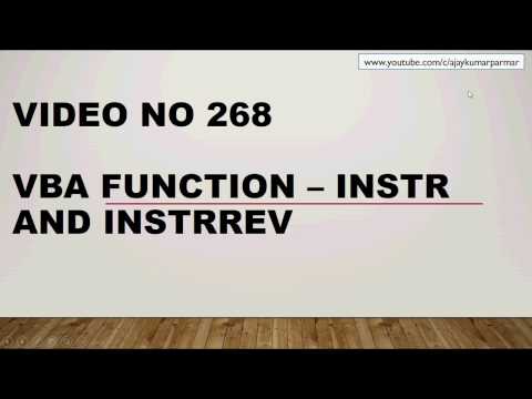 Learn Excel - Video 268- VBA FUNCTION INSTR & INSTRREV