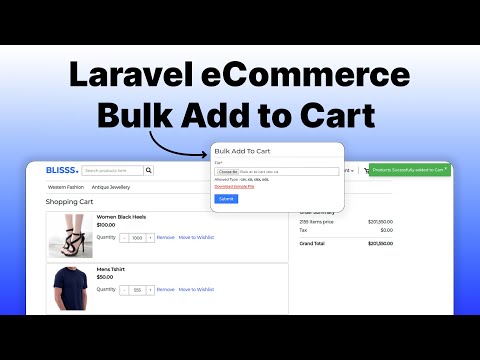 Laravel eCommerce Bulk Add to Cart - Module Configuration and Setup
