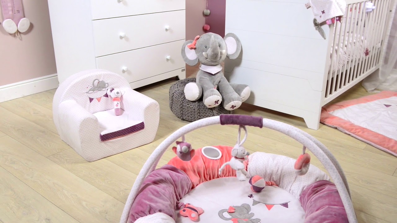 Коврик игровой круглый Nattou Adele & Valentine Слоник и Мышка 424288