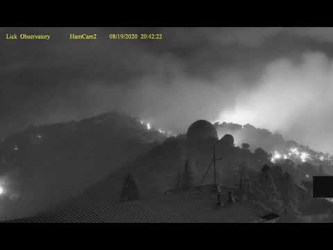 Wildfire at Lick Observatory 2020 August 19-20 HamCam2 vvie