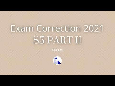 Exam Correction 2021 S5 PART II