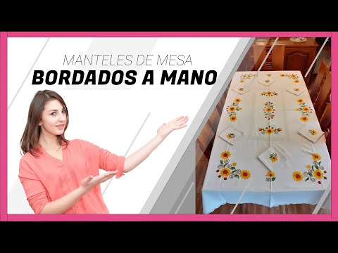 👉 IMAGINA un mantel [BORDADO A MANO] con el Diseño de (GIRASOLES 🌻) en la mesa de tu comedor 🌻👉😃
