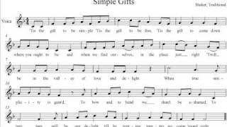 "Simple gifts" words and music