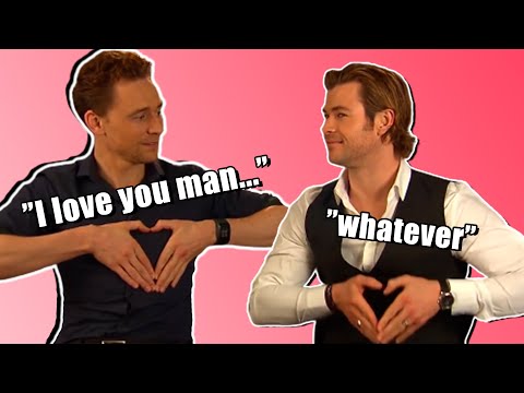 tom hiddleston and chris hemsworth being brothers for 10 minutes straight