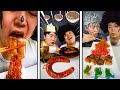 ASMR mukbang | Fire Spicy foods ( Pork Belly, Black Bean Noodles) | How to cook Giant whole tripe