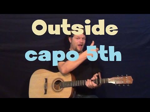 Outside (Calvin Harris) Easy Guitar Lesson How to Play Capo 5th
