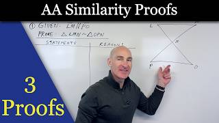 How to Prove Triangles Similar: Angle Angle (AA) Similarity Theorem (3 proof examples)