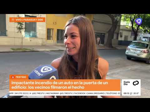 A vehicle caught fire in the city center