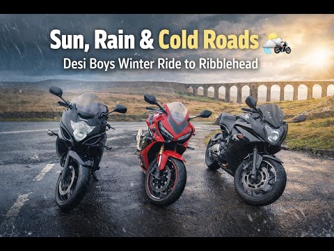Sun, Rain & Cold Roads 🌦️🏍️ | Desi Boys Winter Ride to Ribblehead