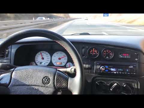 Golf 3 VR6 Turbo acceleration R30, 2.8 VR on Autobahn sound low boost