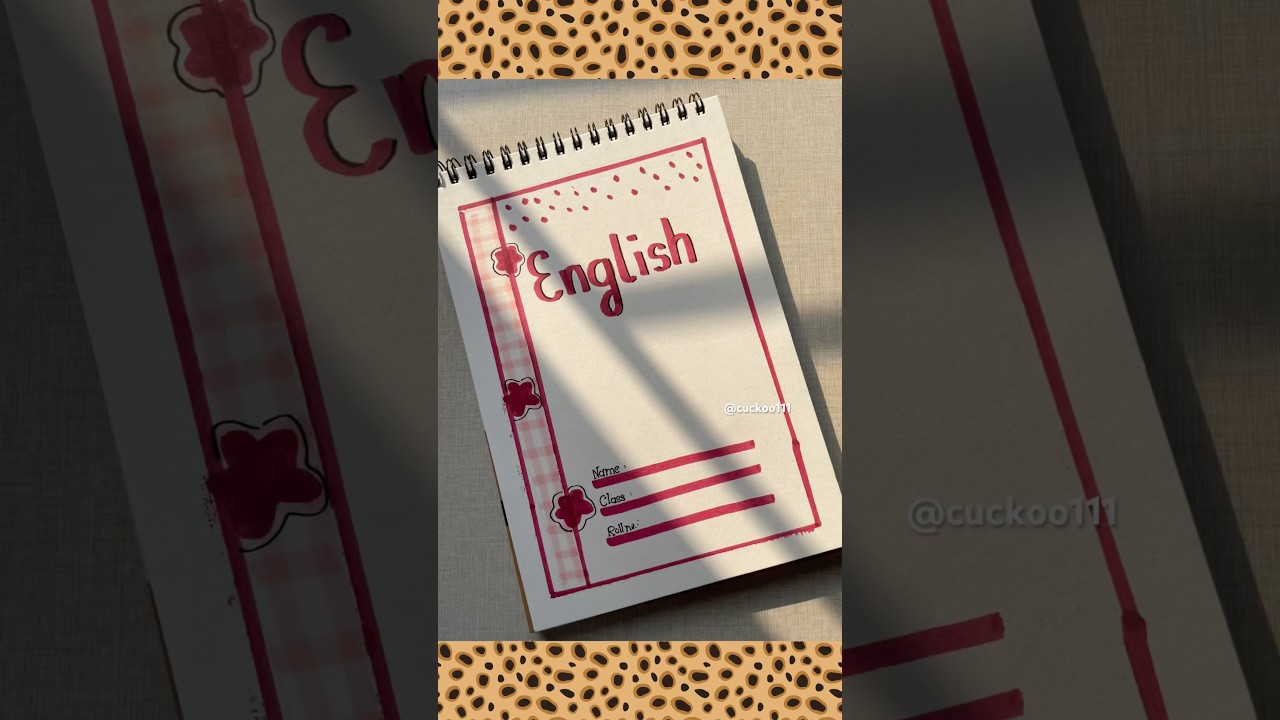 🌻Aesthetic English Cover Page Design 🌻