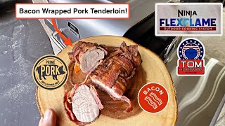 Ninja WoodFire Flex Flame Gas Grill! / Bacon Wrapped Pork Tenderloin!