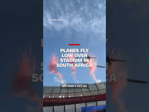 Planes fly low over stadium in South Africa