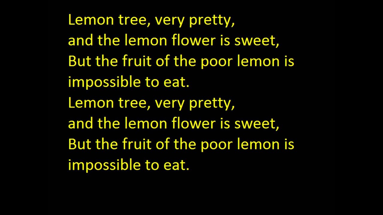 Peter, Paul, Mary - Lemon Tree (with lyrics)