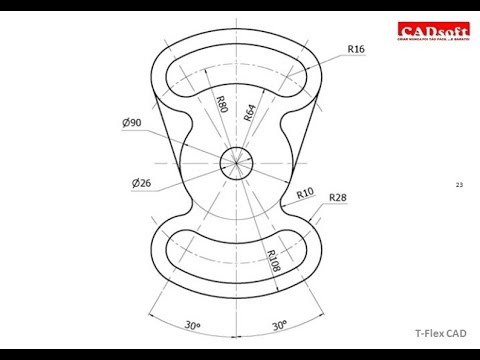 T-Flex CAD 15 2D - Exercise 23