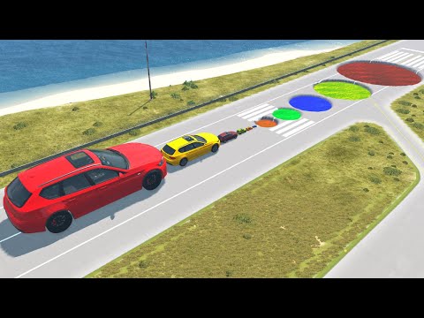Giant to Small Cars vs Small to Giant pit– BeamNG.Drive