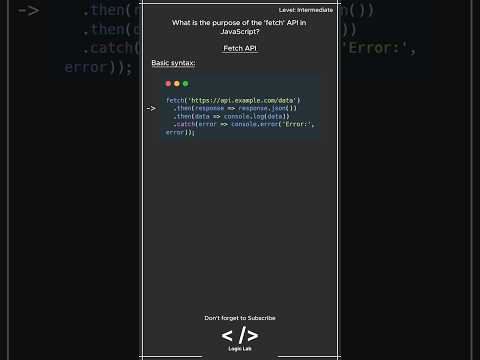 JavaScript Interview Question: Fetch API #javascript #javascriptinterview #js #webdevelopment
