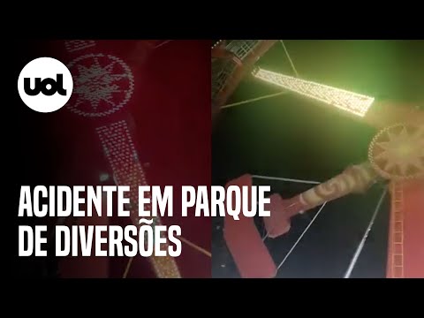 Peça de brinquedo cai em parque de diversões e fere dois em São Vicente (SP)