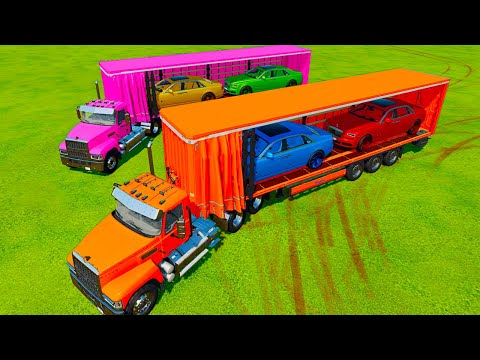 TRANSPORTING ROLLS ROYCE GHOST WITH MACK TRUCK DEATH RUN PARKOUR #37 - Farming Simulator 22