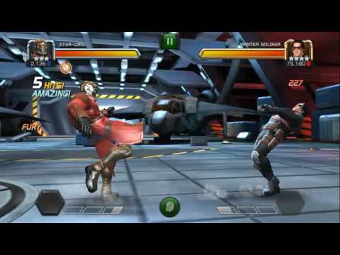 RoL Winter Soldier almost down with 3-Star Star Lord without perfect block (MCOC)