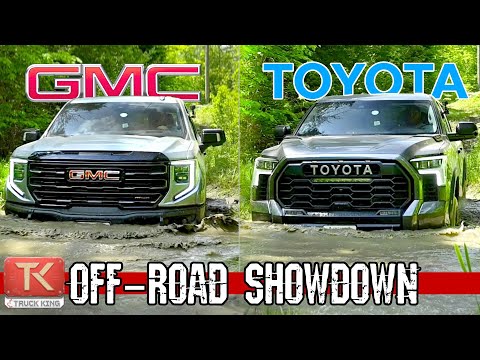 2023 Toyota Tundra TRD Pro vs GMC Sierra AT4X AEV - Mud, Rocks & Water will Decide Which is Better!