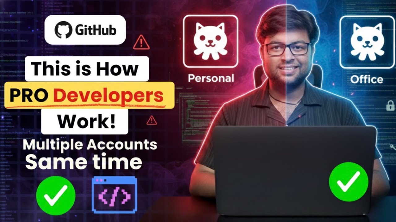 Working with multiple GitHub accounts at the same time | Complete Guide | Using SSH Keys (Hindi)