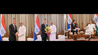 04.06.2025: राज्यपालांनी पॅराग्वे प्रजासत्ताकाचे अध्यक्ष सँटियागो पेना पॅलासिओस यांचे राज्य शासनाच्या वतीने राजभवन, मुंबई येथे स्वागत केले;?>
