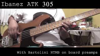 Video thumbnail for Bass Ibanez ATK 305  with bartolini NTMB on board preamps ( TEST ) by Chakrapower
