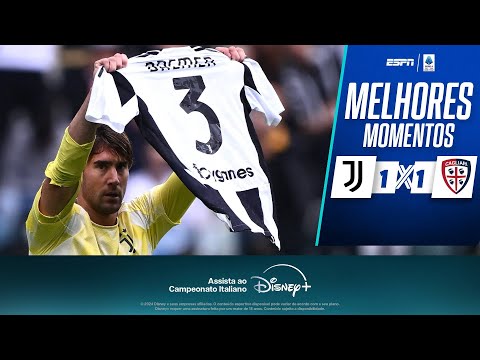 Vlahovic marca, homenageia Bremer, mas Juventus leva empate do Cagliari no finalzinho no Italiano