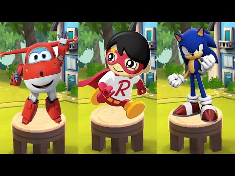 Sonic Dash vs Tag With Ryan vs Super Wings Jett Run Android Gameplay