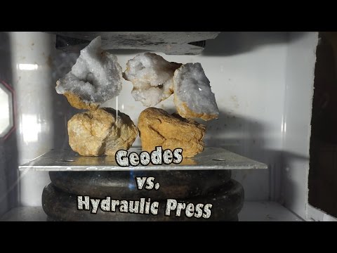 Geode Crystals Crushed By Hydraulic Press