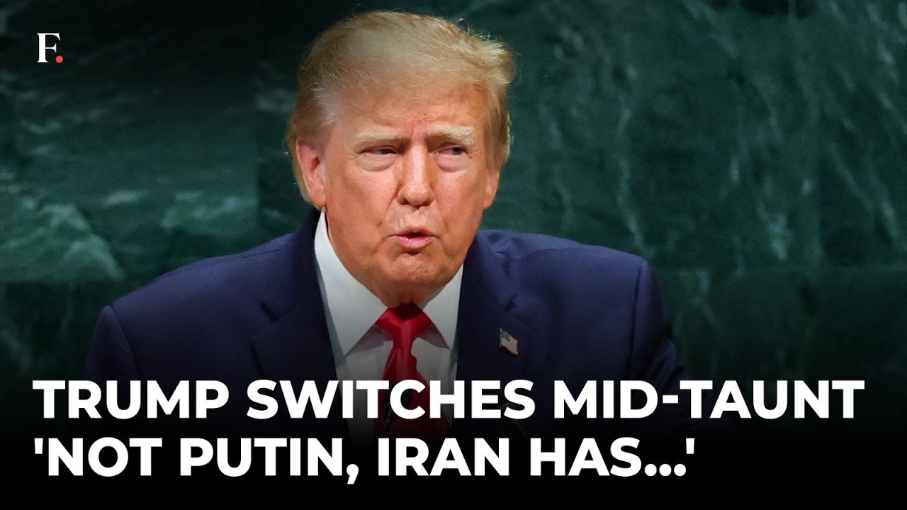 Trump Tries To Taunt Putin, Then Stops And Switches To Iran; 'By They I Mean...' | Full UNGA Speech