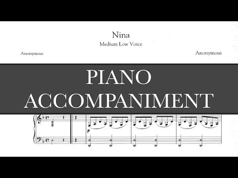 Nina (G.B. Pergolesi) - D Minor Piano Accompaniment - Karaoke