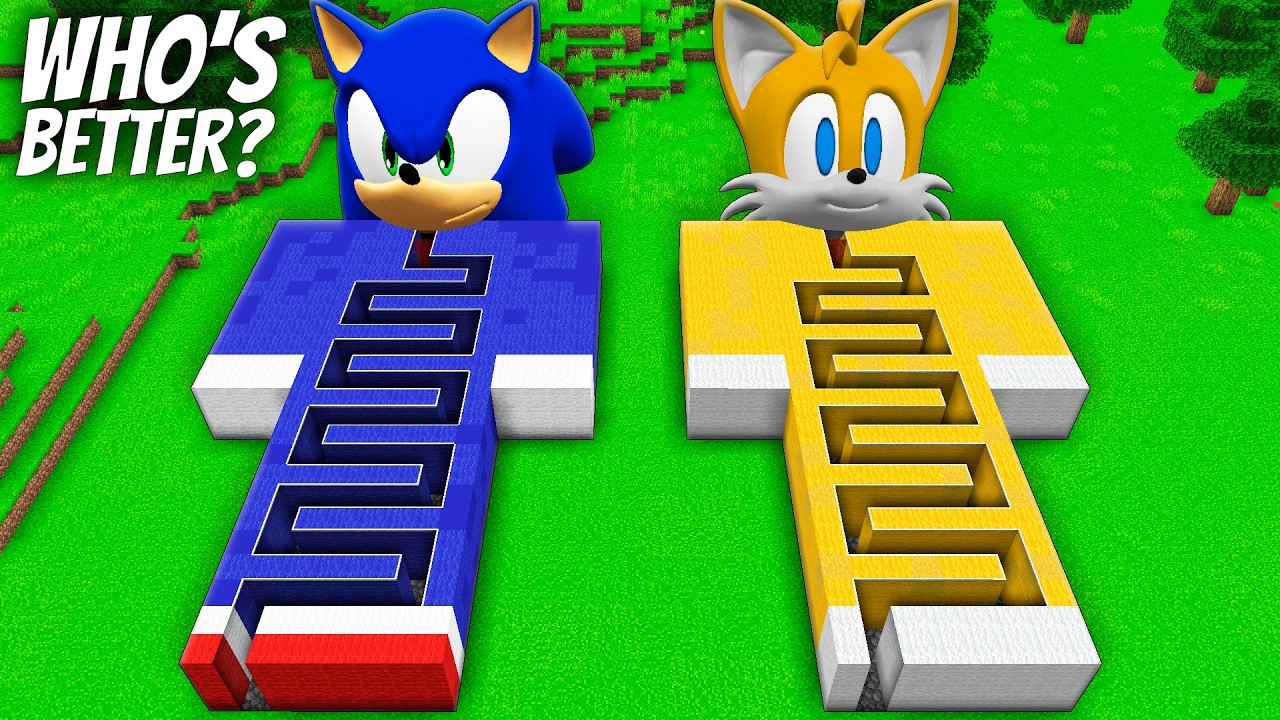 I found a SONIC TAILS vs SONIC MAZE in Minecraft ! Who's BETTER SONIC MILES vs SONIC TAPES !