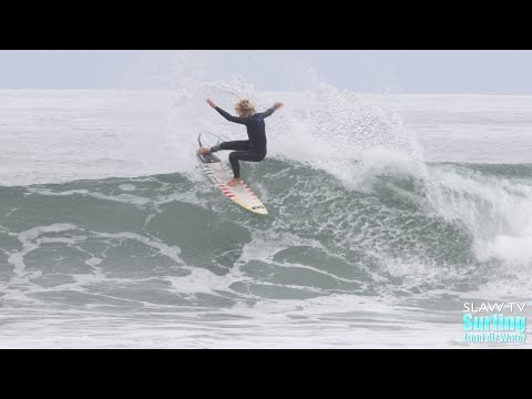 Groms Enjoying Lowers Trestles Surfing Session - 4K - Raw SLAW