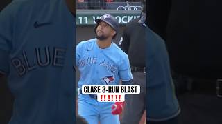 A 3-run shot from Jonatan Clase ???? #MLB #Toronto #BlueJays