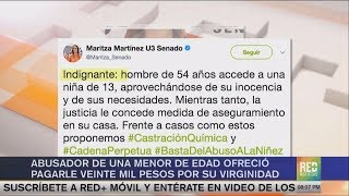 BASTA YA DEL ABUSO A LA NIÑEZ: Maritza Martínez insiste en penas ejemplarizantes para la violencia s