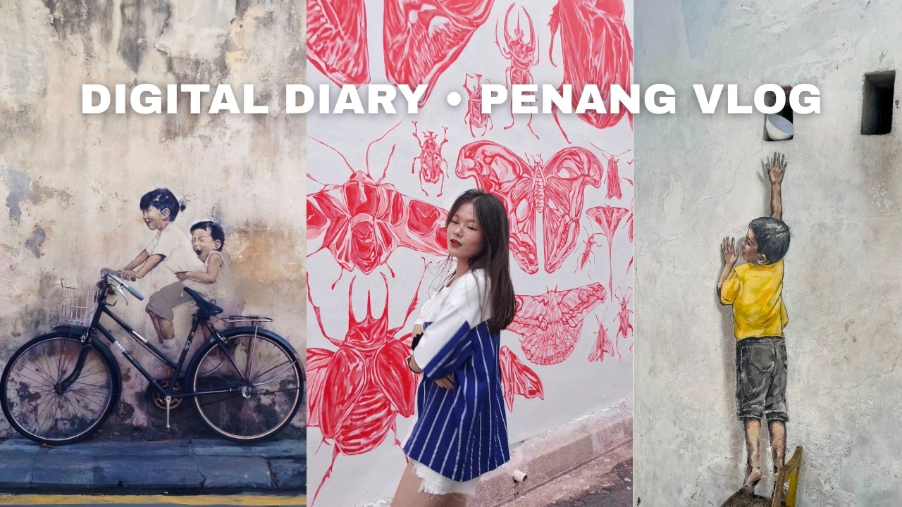 Penang Travel Vlog 🇲🇾🎥 | Street Murals 🎨 Delicious Food 🤤 Puppy House 🐶 & Shopping Day 🛍️