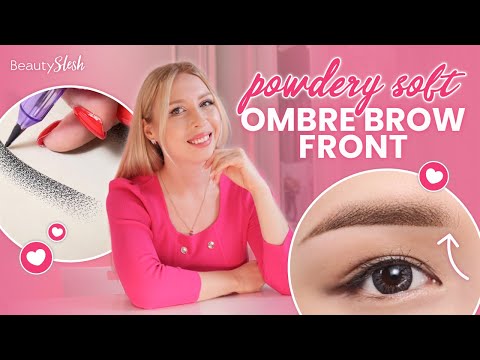 How to create light powder brow front - ombre brows