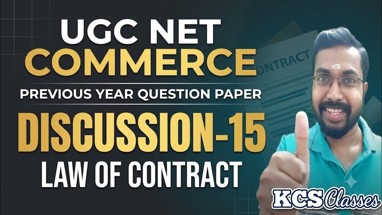 UGC NET Commerce Previous Year Question Paper Discussion-15| Law of Contract 